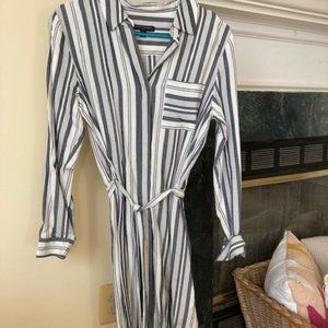 Banana Republic belted, striped shirt dress